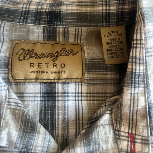 Men’s Wrangler Retro Long Sleeve Saw Tooth Pocket Western Shirt w/ Pearl Snaps - Picture 3 of 7